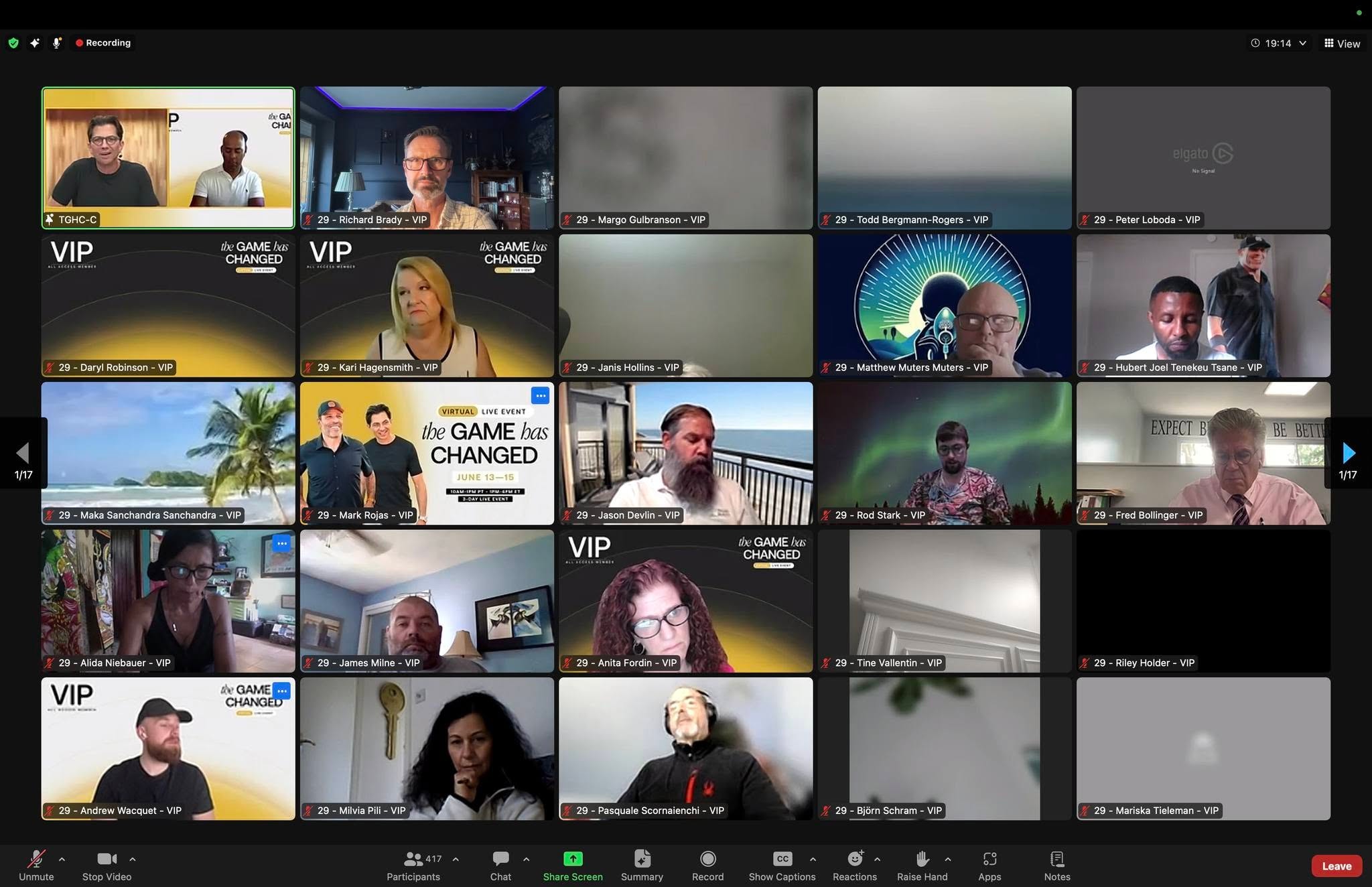 Richard Brady presenting at a Tony Robbins webinar
