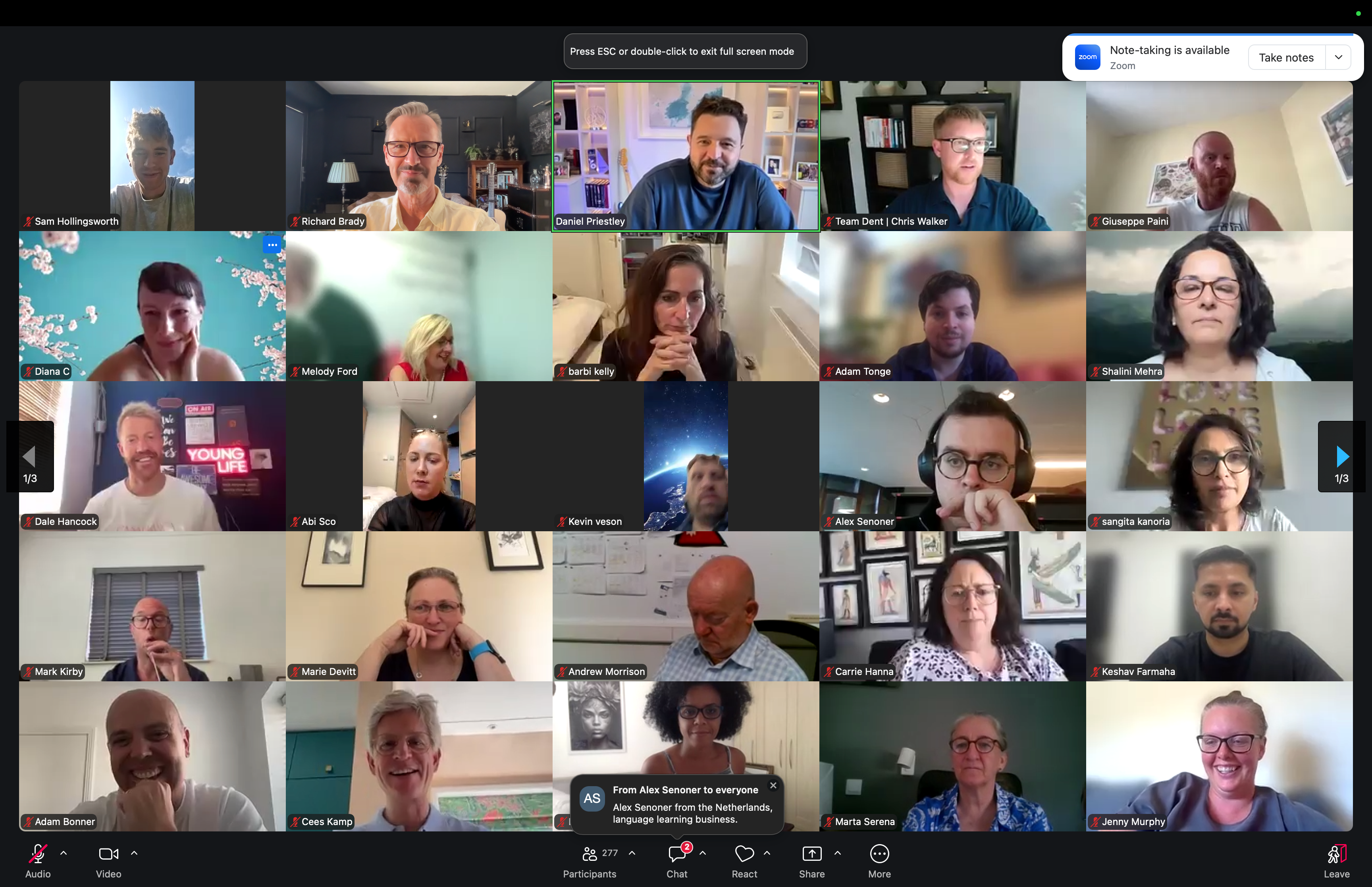 Richard Brady in a Zoom webinar hosted by Daniel Priestley